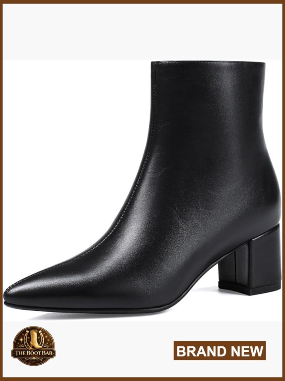 Pointed Toe Chunky Block Heel Ankle Booties Low Heel